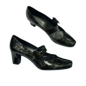 Roberto Capucci Patent Croc Mary Jane Heels